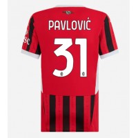 AC Milan Strahinja Pavlovic #31 Fotballklær Hjemmedrakt Dame 2024-25 Kortermet